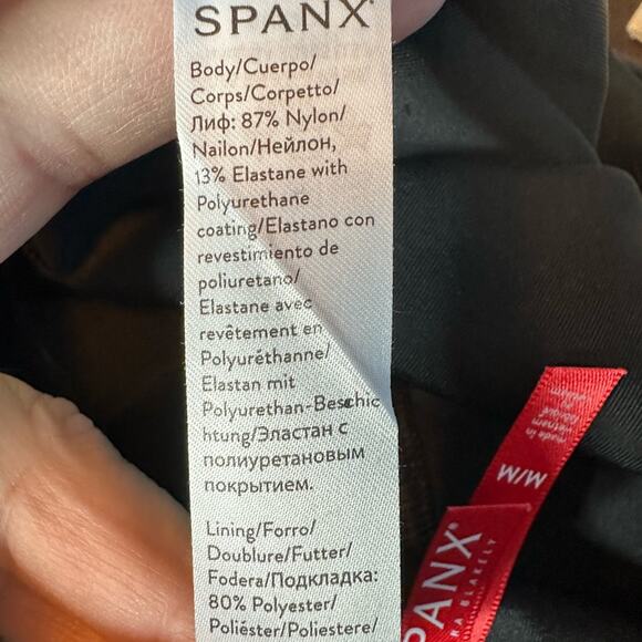 Spanx Quilted Faux Leather Moto Legging Black Pull-On Stretch Size Medium - Picture 8 of 8